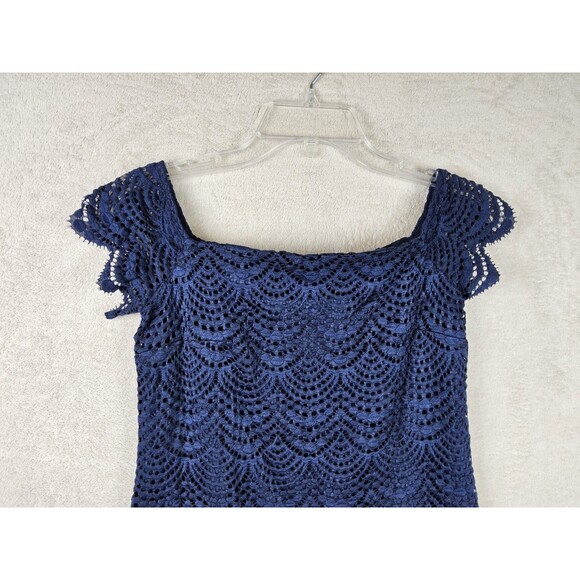 Lilly Pulitzer Women's Lace Overlay Mini Dress Navy Size XS - Picture 2 of 4